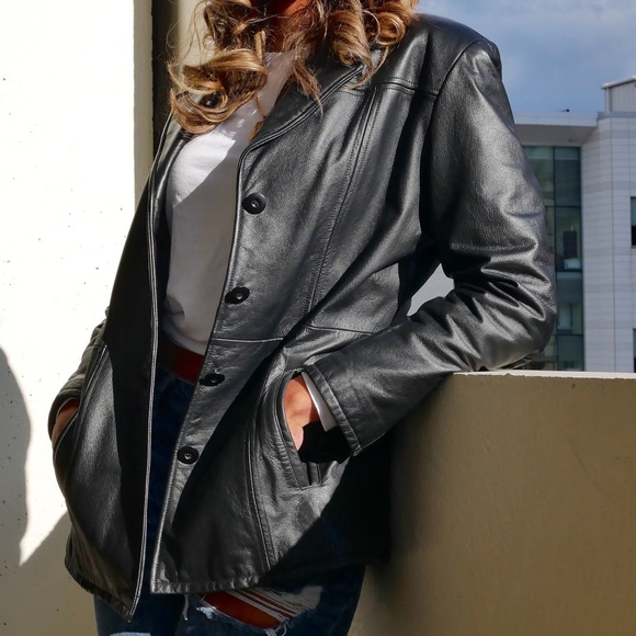 Wilsons Black Leather Jacket - Picture 4 of 5